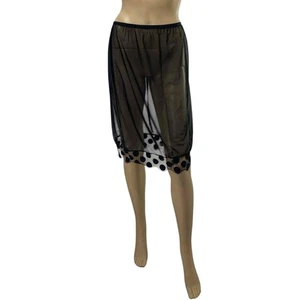 Falda de malla FENDI vintage negra transparente con detalles de lunares - Imagen 1 de 9