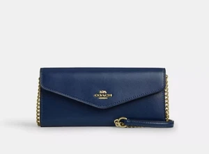 Coach Outlet Claire Wallet Chain CBI22 IMSMU Deep Blue - Picture 1 of 5