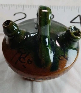 Vintage Segovia Pottery Sculpture Jug Clay Art Spanish Green - Picture 1 of 9