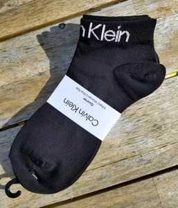 3 Pairs CALVIN KLEIN Flat Knit Black QUARTER Trainer Logo SOCKS 7-11 41-45 CK9 - Picture 1 of 6
