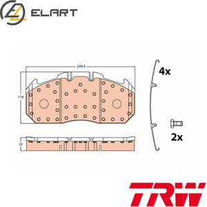 BRAKE PAD SET DISC BRAKE GDB5086 FOR MAN F2000 TGA TGL E2000 RENAULT TRUCKS - Picture 1 of 16