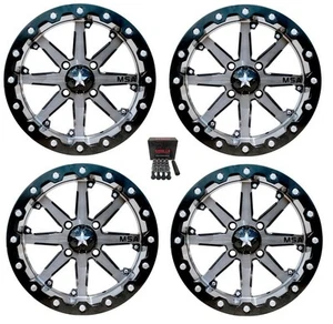 MSA M21 Lok UTV Wheels/Rims Gunmetal 14" Polaris RZR 1000 XP (4) - Picture 1 of 3