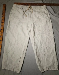 Tommy Bahama Pants Mens XXL 2XL Beige Drawstring Linen Knit Beach Relaxed Chino - Picture 1 of 13