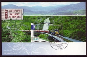 AUSTRALIA 2010 GREAT AUSTRALIAN RAILWAYS MINISHEET FINE USED - Picture 1 of 1