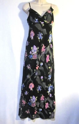 NWT! JONATHAN MARTIN - Black and Floral Full length Maxi Dress-Size 9 - Image 1 of 4
