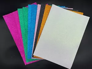 10 Sheets Glitter Foam Cardstock Paper Sparkles Self Adhesive Sticky Back - Picture 1 of 2