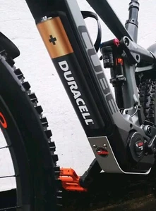Duracell ebike battery sticker THICK MX VINYL graphic CUBE SANTA CRUZ EMTB FOCUS - Picture 1 of 5