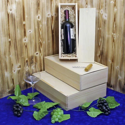 Weinkiste 1-6 Fl. Schiebedeckel Weinbox Weinverpackung Deckel - Holzwolle mögl. - Bild 1 von 2