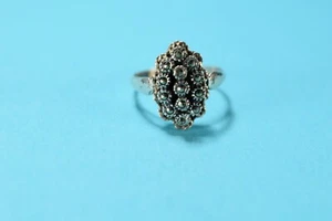 Hermoso anillo de cóctel vintage de marcasita de plata de ley talla 7,5 -- 2114 - Imagen 1 de 5