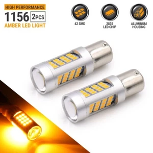 Syneticusa 1156 LED Amber Turn Signal Blinker Indicator Hi Power Light Bulbs - Picture 1 of 6