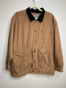 SIGRID OLSEN Medium Jacket Brown w Black Collar Button Closure Utility Style - Picture 1 of 9