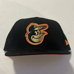 New Era 59FIFTY Baltimore Orioles Rare Gold Bird Logo Fitted Hat sz 7 1/2 - Picture 1 of 6