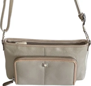 Brighton City Organizer Pebble Leather Crossbody Wallet Bag Pastel Stone Detail - Picture 1 of 19