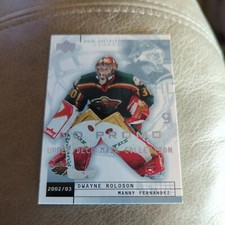 2002-03 Upper Deck Mask Collection UD Promo Manny Fernandez Dwayne Roloson #43