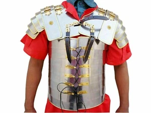 Medieval Roman Lorica Armor Costume Brass Lined Segmenta x-mas gift - Picture 1 of 10