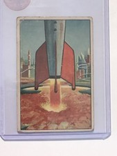 JETS ROCKETS AND SPACEMEN  TRADING CARD #5 BOWMAN 1951 SCI FI LQQK