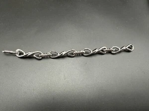 Vintage Signed Avon Infinity Chain Link Silver Tone Bracelet Heavy Solid  27g - Picture 1 of 7