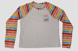 Wonder Nation Girls Sun Chaser Rash Guard White Multicolor Rash Guard Size XL - Picture 1 of 6