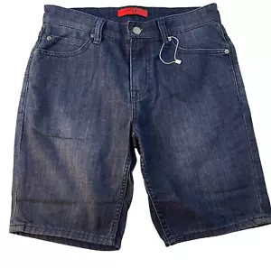 HUGO BOSS Shorts Men's Size 30 Dark Blue Denim 708 Regular Fit Stretch 5/Pocket - Picture 1 of 13
