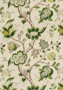 SANDERSON CURTAIN FABRIC Roslyn 1.2 METRES GREEN  100% LINEN AUTUMN COLLECTION - Picture 1 of 7