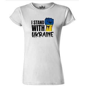 Camiseta para mujer I Stand With Ukraine V1 paz libertad contra la guerra - Imagen 1 de 2