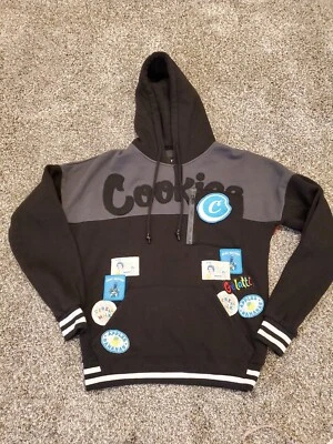 Cookies Streetwear Long Sleeve Hoodie With Flag Design And Patches Size Small Foto 1 de 4