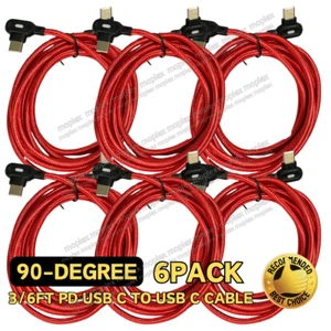 6X 60W 90 Degree Right Angle PD USB-C Cable Fast Charger Cord For Samsung Galaxy - Picture 1 of 11