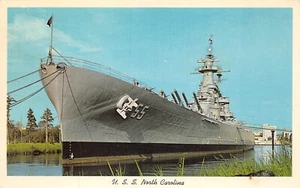 # G2692 WILMINGTON, N.C. POSTCARD, MILITARY SHIP U.S.S. NORTH CAROLINA - Picture 1 of 2