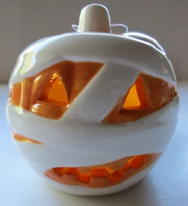 Walgreens Decorazione Ceramica LED Mummia Jack-o-lantern Zucca Si Illumina NUOVO FUNZIONANTE - Foto 1 di 10