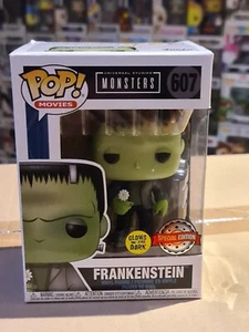 607 Frankenstein (w/ Flower) Glow in the Dark Funko pop vinyl Monsters Exclusive - Picture 1 of 8