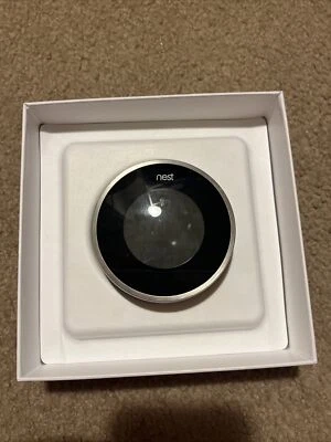 Google Nest Black & Silver 2nd Gen 24V-60HZ Programmable Learning Thermostat - Image 1 of 2