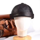 Men's Women's 100% Real leather Beanie Zucchetto Skullcap Beret Round Caps/Hats