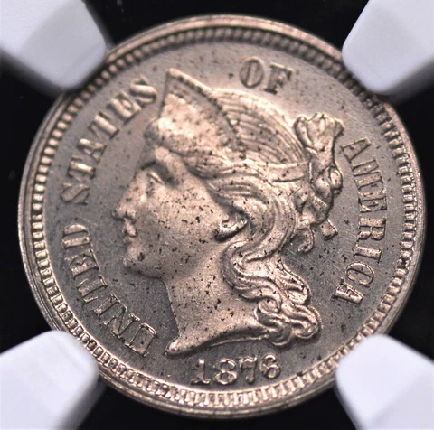 1876 THREE CENT NICKEL NGC PROOF 62 CAMEO HARD REFLECTIVE FIELDS & CRISP FROSTED Cover