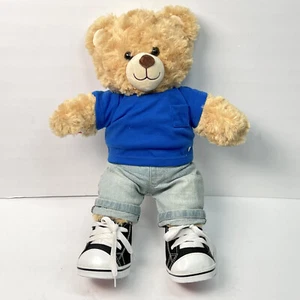 Build-a-Bear Plüsch Blau T-Shirt Jeans Indie Style Sneaker Skateboarder Braun - Bild 1 von 9
