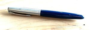 Vintage Parker 21 Fountain Pen Navy Blue Steel Cap New Never Used Please Read