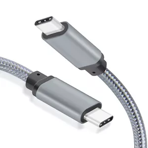 USB C to USB C Cable 3.1 Gen1 Type C Nylon Braided &Fast Charging (6.6 ft /Grey) - Picture 1 of 7