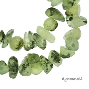 16" Green Prehnite Nugget Beads ap. 11-14mm #88047 - Picture 1 of 2