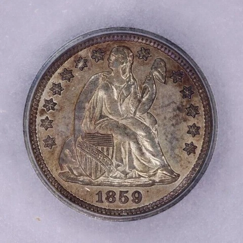 1859 Liberty Seated Dime ICG MS60 Details Sweet Semi PL look! Cover