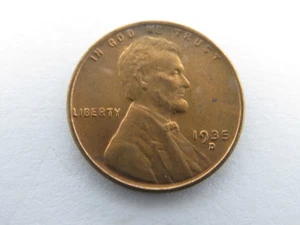$.01 1935-D Brilliant Uncirculated Lincoln Wheat Penny Cent Coin Red BU #39 - Picture 1 of 2
