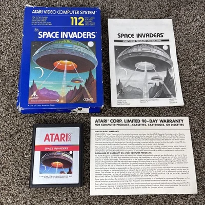 Space Invaders Atari 2600 Rare Silver Label Variant 1987 CIB IN BOX TESTED - Image 1 of 4