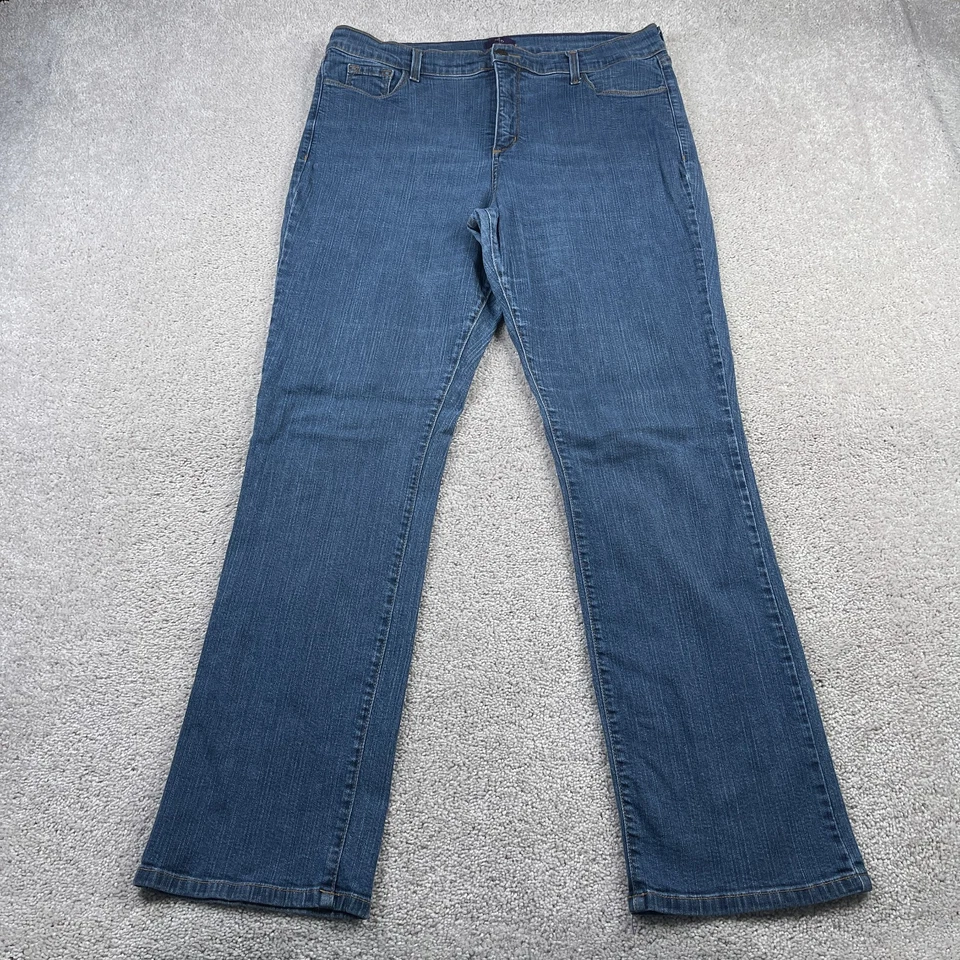 NYDJ Jean Womens 18 Blue Straight Leg High Rise Stretch Denim Made in USA - Image 1 of 4