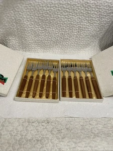 Horquillas de teca vintage de hojas de roble Solinger trabajo valioso 6 1/2” - Imagen 1 de 5