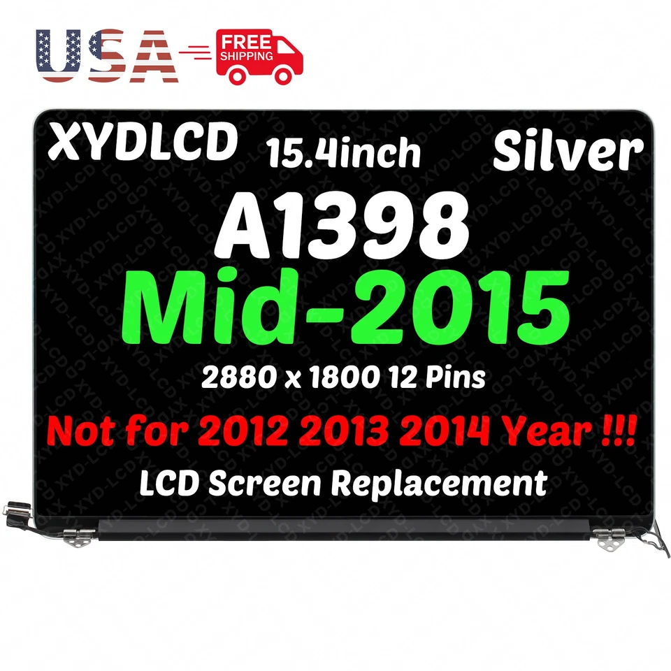 Apple MacBook Pro 15.4" A1398 Mid 2015 EMC 2909 2910 Retina LCD Screen Assembly - Image 1 of 4
