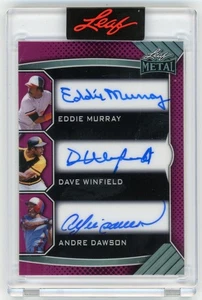 2025 Leaf Metal Baseball Triple Auto #2/4 Eddie Murray, D. Winfield & A. Dawson - Bild 1 von 2