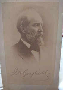 Politik- 20. US President General J. GARFIELD Orig.Kabinet Foto mit Unterschrift - Bild 1 von 2