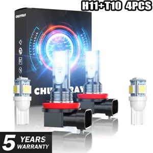 For 2006 2007 Suzuki GSXR600 GSXR750 LED Headlight Bulbs H11+T10 4PC 6000K - Picture 1 of 11