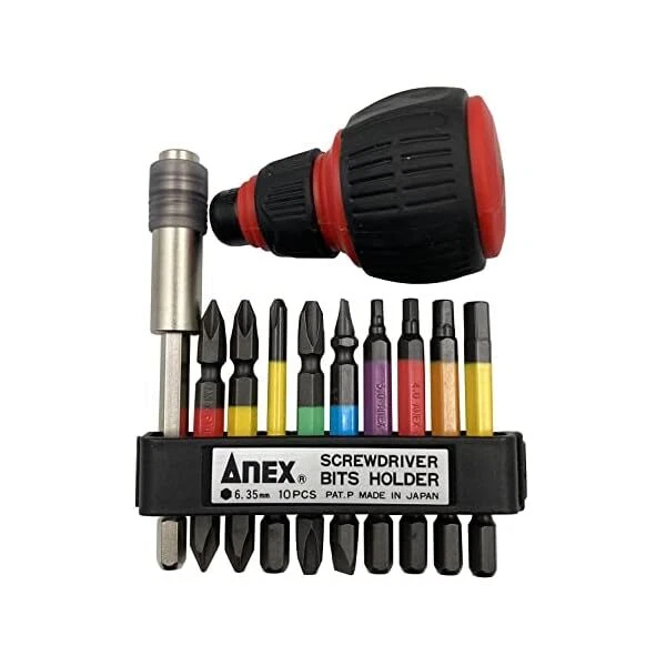 ANEX color bit extension holder set nine assembly grip ACMH9-EH F/S w/Tracki JP - Image 1 of 4