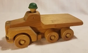 Oregon Wooden Toy Co - Wooden Flatbed Truck with Driver - Preowned 1971 USA - Bild 1 von 5