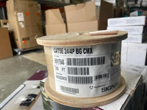 300 Fuß hellbraun 24/4 solides CU CAT5e CMR-CMX Innenbereich/Aussenbereich Datenkabel - Bild 1 von 2