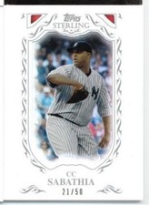 2009 Topps Sterling CC Sabathia Framed White Base #'ed 21/50